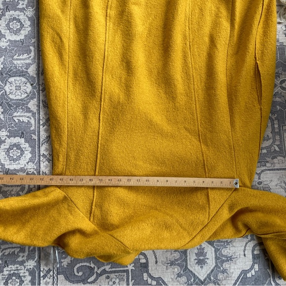 TAHARI Wool Open Front Long spring Coat Size M Mustard Yellow NWOT CL3 RN75343 - Picture 6 of 11